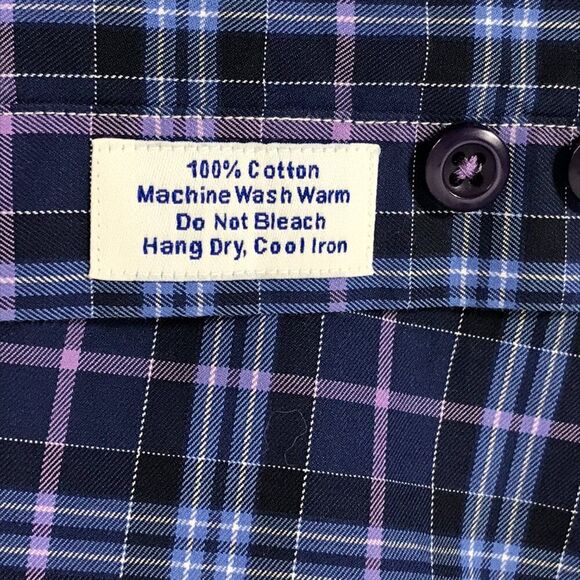 David Donahue Long Sleeve Button Up Shirt Men's XL Plaid 100% Cotton Workwear - Picture 12 of 12